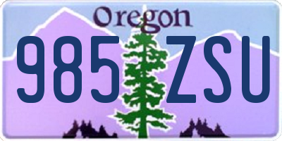 OR license plate 985ZSU