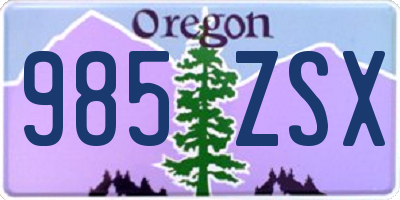 OR license plate 985ZSX