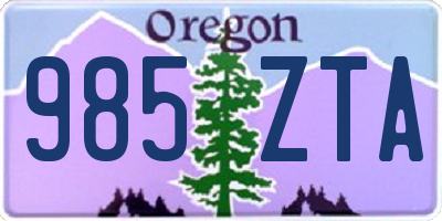 OR license plate 985ZTA