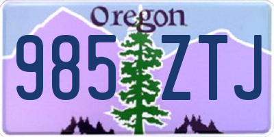OR license plate 985ZTJ