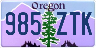 OR license plate 985ZTK