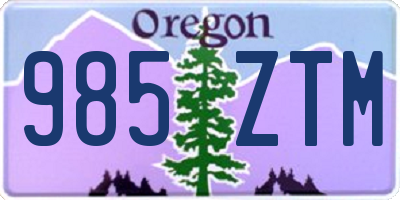 OR license plate 985ZTM