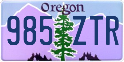 OR license plate 985ZTR