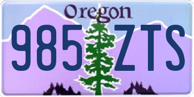 OR license plate 985ZTS