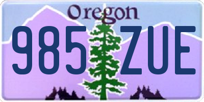 OR license plate 985ZUE