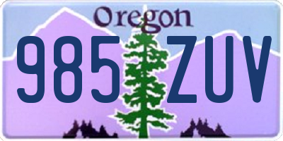 OR license plate 985ZUV