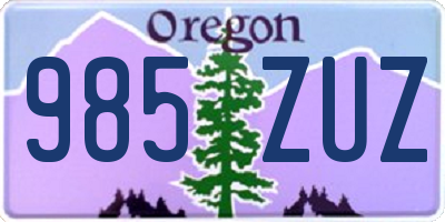 OR license plate 985ZUZ