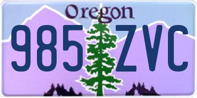 OR license plate 985ZVC