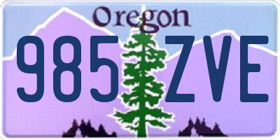 OR license plate 985ZVE