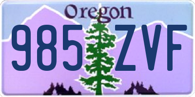 OR license plate 985ZVF