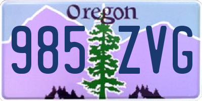 OR license plate 985ZVG