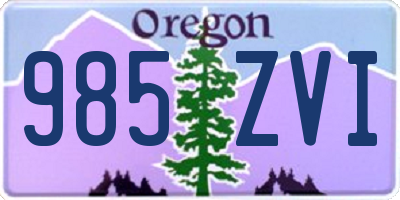 OR license plate 985ZVI