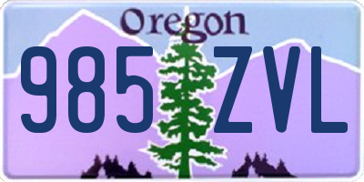 OR license plate 985ZVL