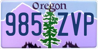 OR license plate 985ZVP