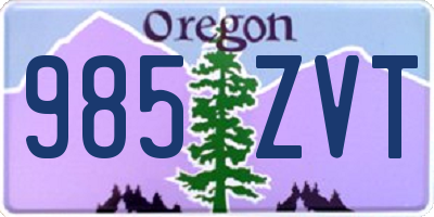 OR license plate 985ZVT