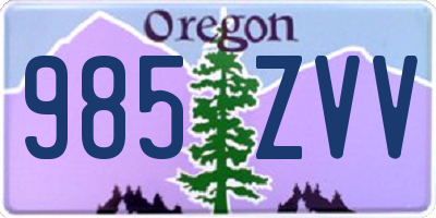 OR license plate 985ZVV