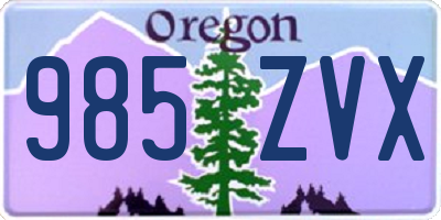 OR license plate 985ZVX
