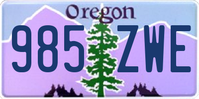 OR license plate 985ZWE
