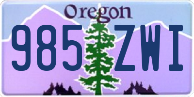 OR license plate 985ZWI
