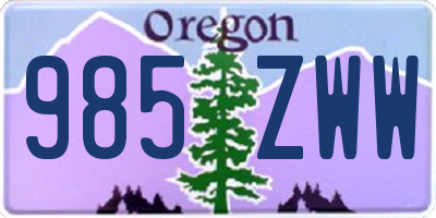 OR license plate 985ZWW