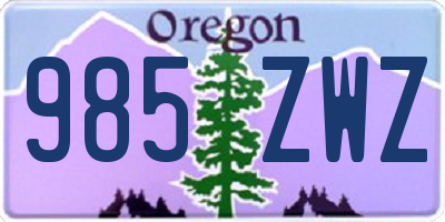 OR license plate 985ZWZ