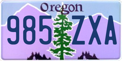 OR license plate 985ZXA