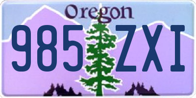 OR license plate 985ZXI