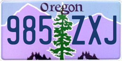 OR license plate 985ZXJ