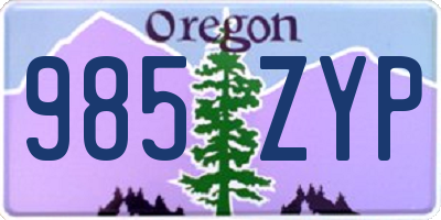 OR license plate 985ZYP