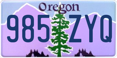 OR license plate 985ZYQ