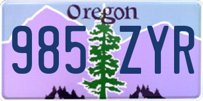 OR license plate 985ZYR