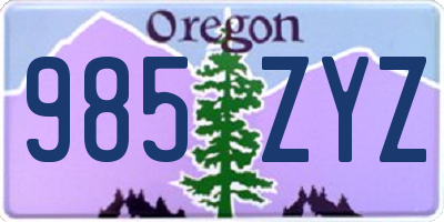 OR license plate 985ZYZ