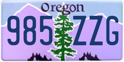 OR license plate 985ZZG