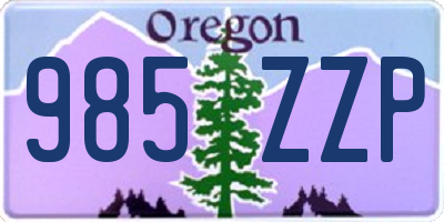 OR license plate 985ZZP