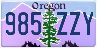 OR license plate 985ZZY