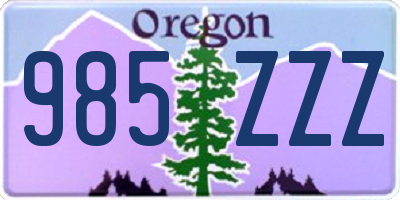 OR license plate 985ZZZ