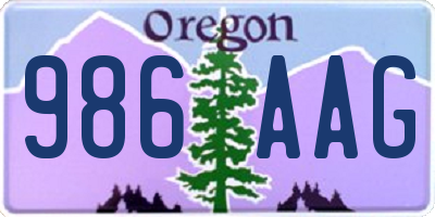 OR license plate 986AAG