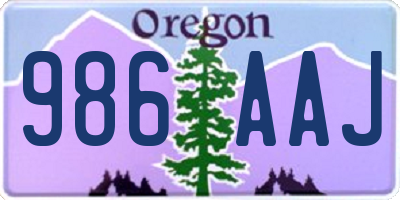 OR license plate 986AAJ