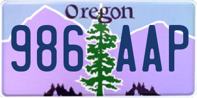 OR license plate 986AAP