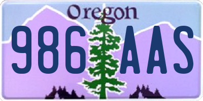 OR license plate 986AAS