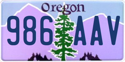 OR license plate 986AAV