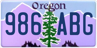 OR license plate 986ABG