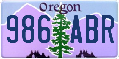 OR license plate 986ABR