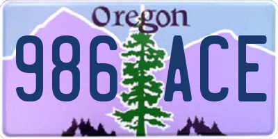 OR license plate 986ACE