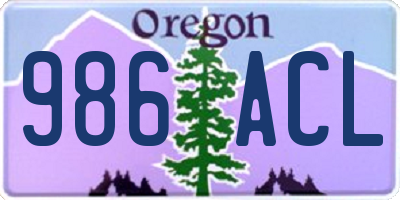 OR license plate 986ACL