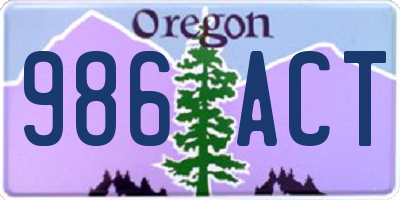 OR license plate 986ACT