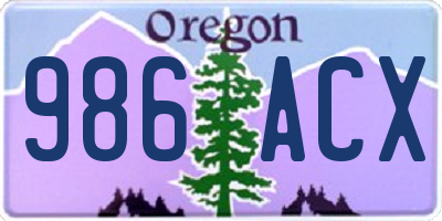 OR license plate 986ACX