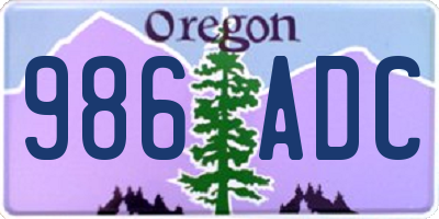 OR license plate 986ADC