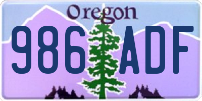 OR license plate 986ADF