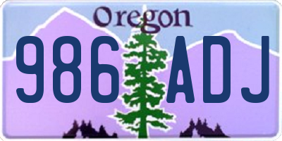 OR license plate 986ADJ